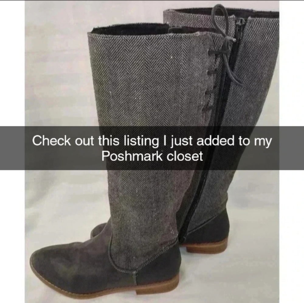 Rocket Dog Gray Over the Knee Boots with Zipper